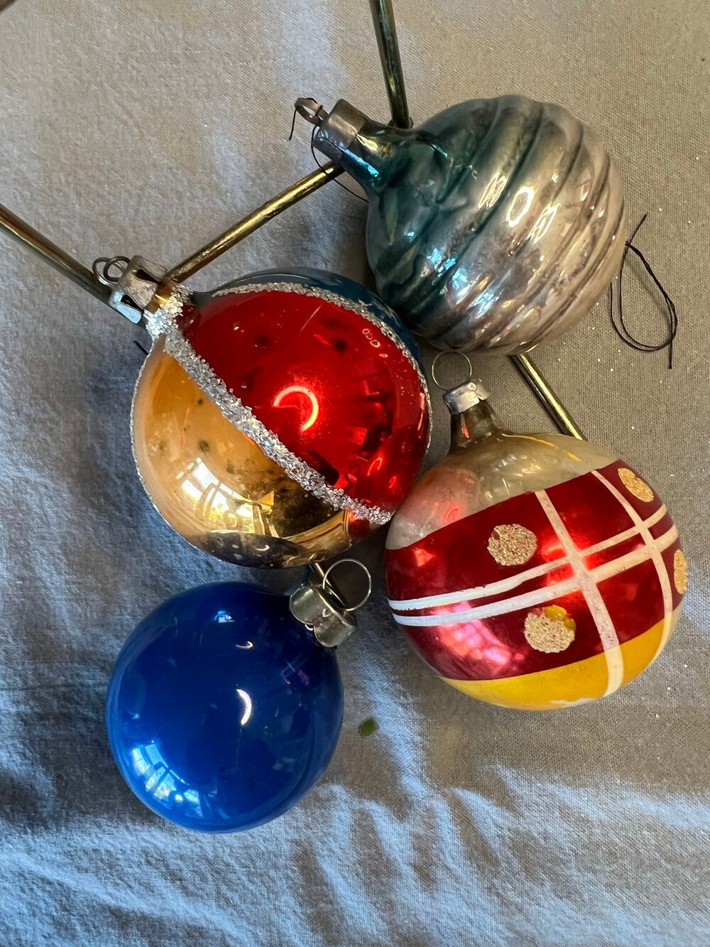 Vintage Christmas Ornaments: Various Colors